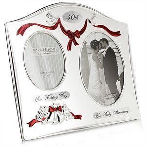 40th wedding anniversary poems in Ruby frame