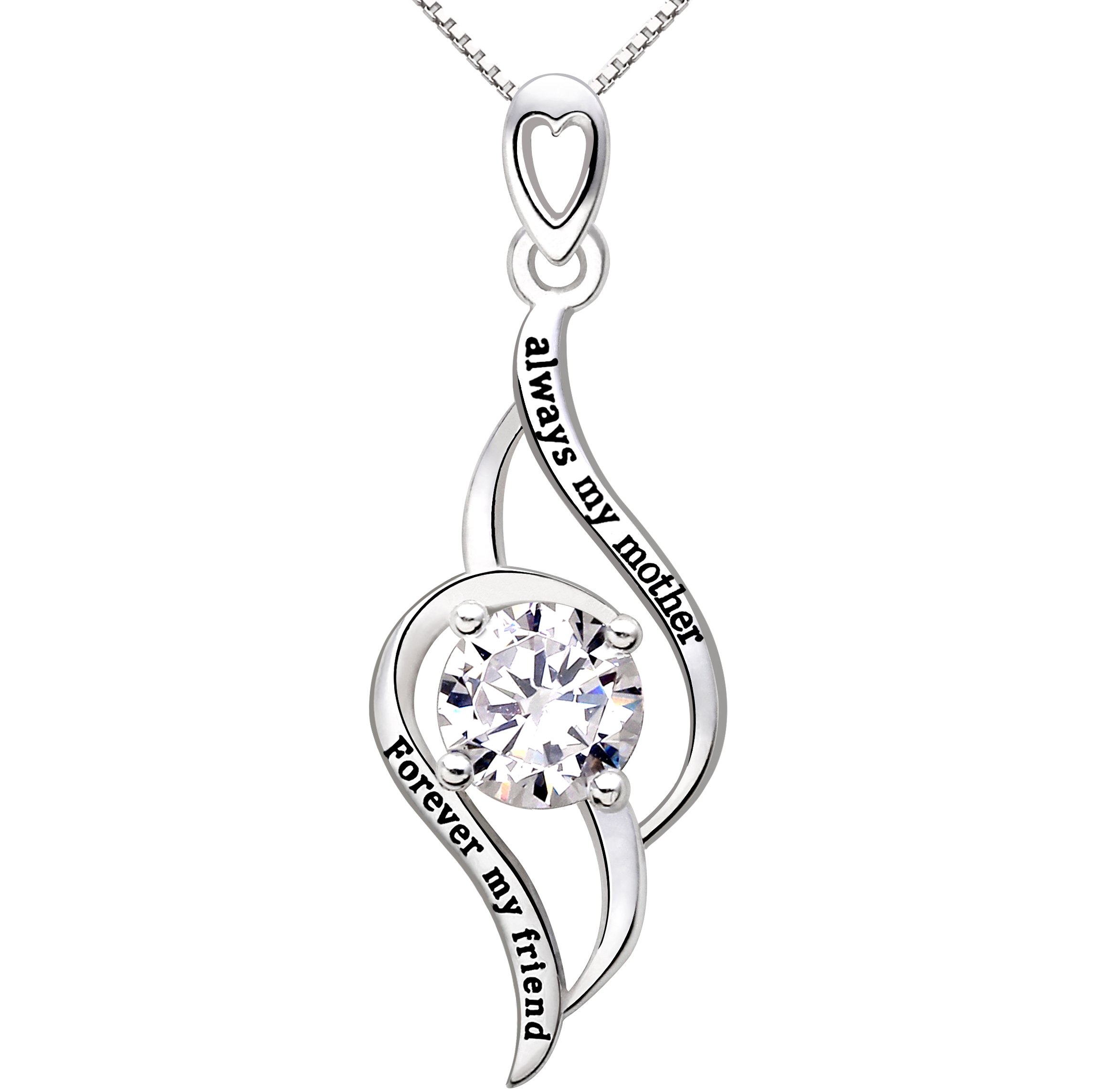Mother daughter heart necklace set