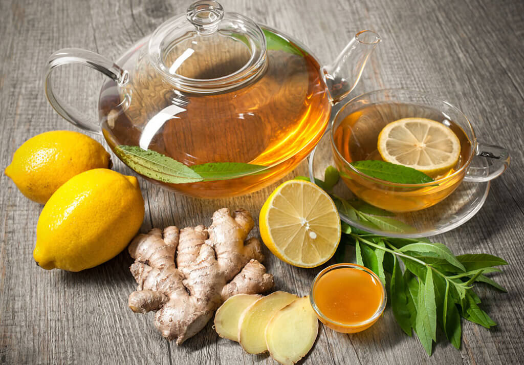Green Tea with lemon and ginger