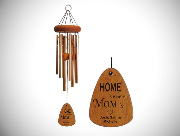 Personalized Home is Where Mom Is Wind Chime